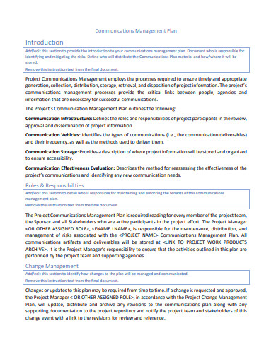 6+ Management Communication Plan Templates in Google Docs | Word ...