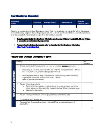 28+ Employee Checklist Templates in Google Docs | Word | Pages | PDF ...