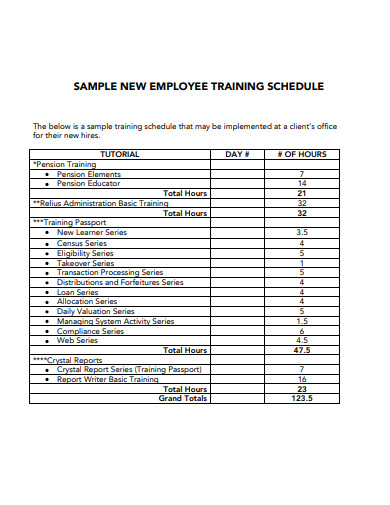 6+ Employee Training Schedule Templates in Google Docs | Google Sheets ...