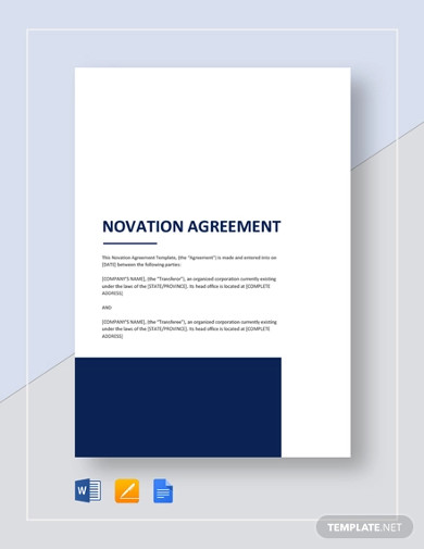 sample novation agreement template