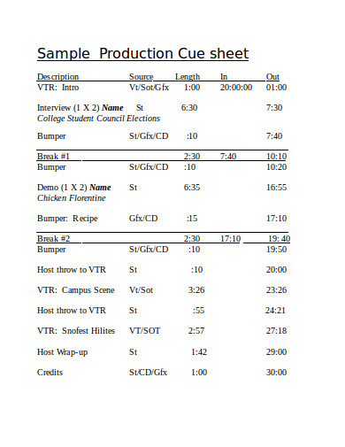 11+ Production Sheet Templates - Google Docs, Google Sheets, Excel ...