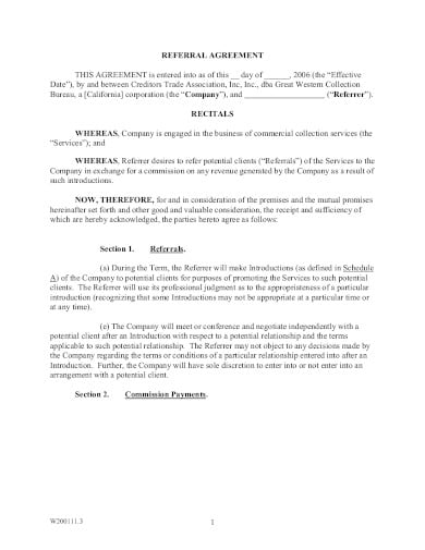 18 Referral Agreement Templates Google Docs Word Pages Pdf Free Premium Templates