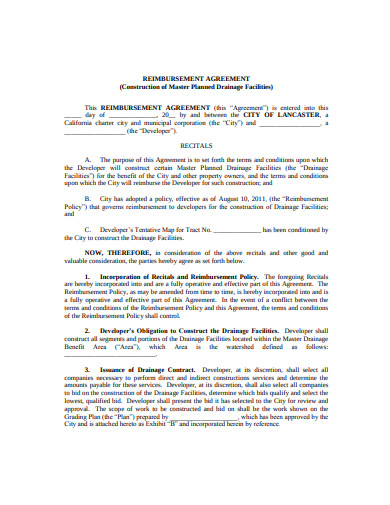 20+ Reimbursement Agreement Templates - PDF