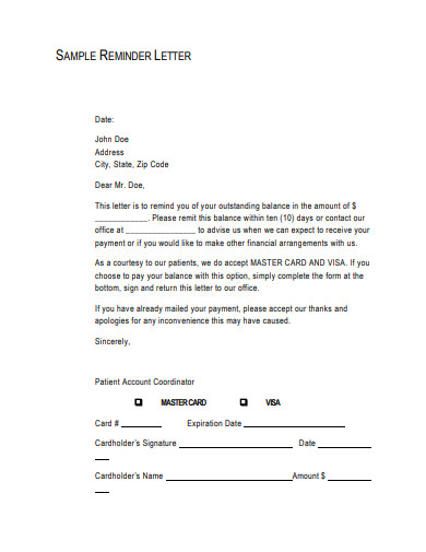 sample reminder letter template