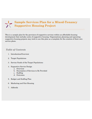 sample service plan