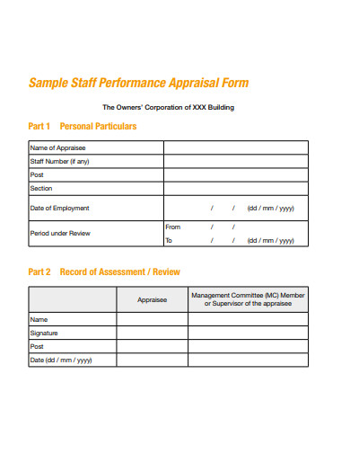 sample-staff-performance-appraisal-form-template