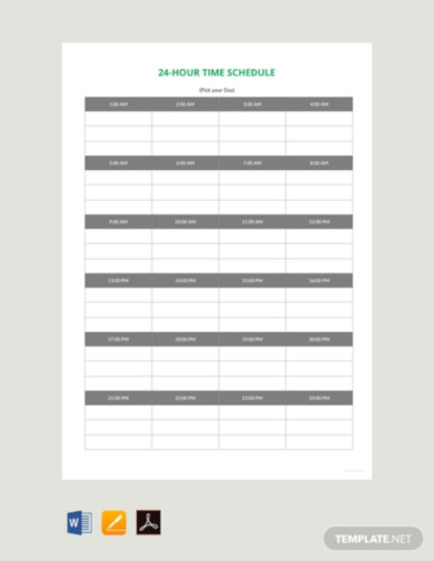 sample time schedule template