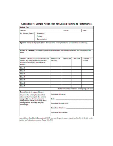 sample training action plan in pdf