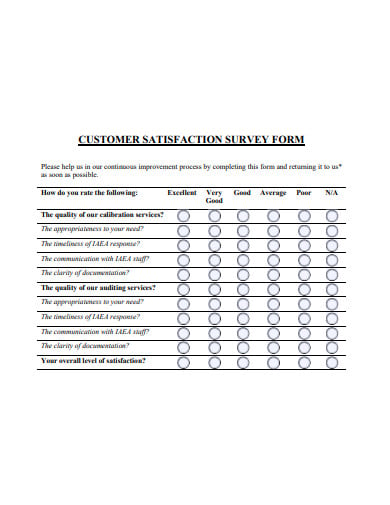 satisfaction survey form template