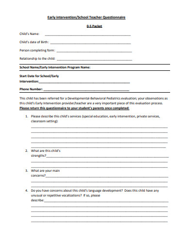 13+ School Questionnaire Templates - Google Docs, Word, Pages, PDF