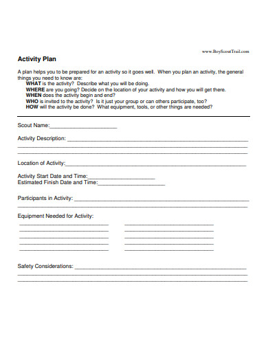 scout activity plan template