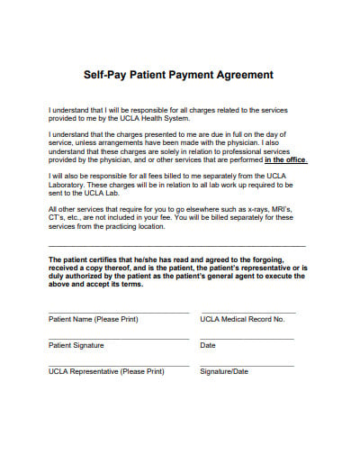 self pay patient payment agreement