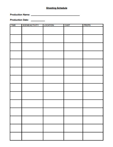 10+ Shooting Schedule Templates in Google Docs | Word | Pages | PDF | XLS