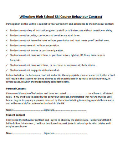simple behaviour contract template