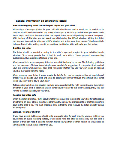 9+ Emergency Letter Templates - Google Docs, Word, Pages, PDF