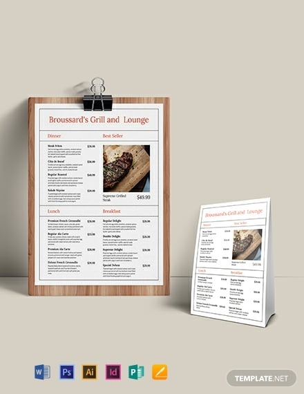 simple french menu template 440x570