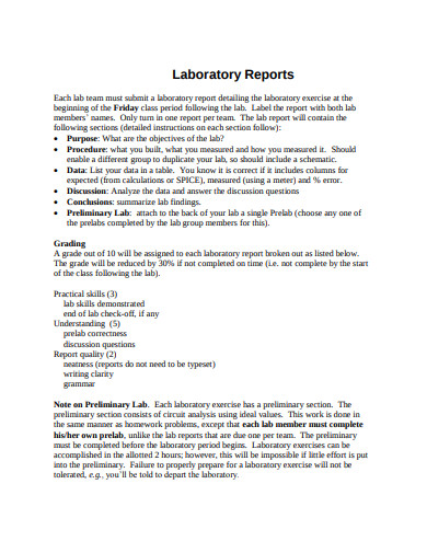 simple lab report template