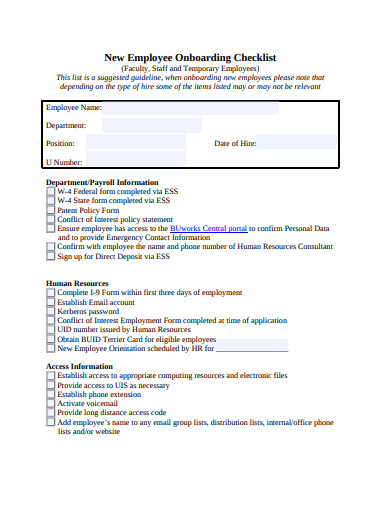 23+ New Employee Checklist Templates in Google Docs | Word | Pages ...