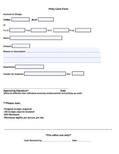 simple petty cash form template