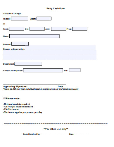 simple petty cash form template