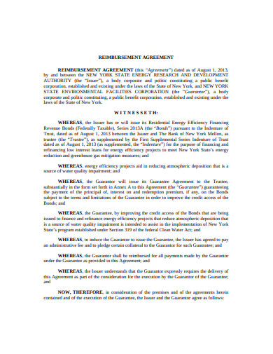 20 Reimbursement Agreement Templates PDF