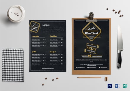simple restaurant menu boards