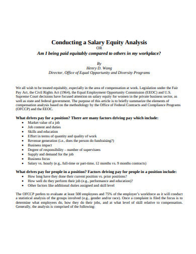 simple salary equity analysis