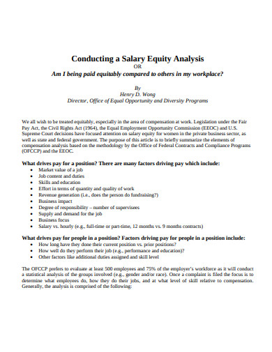 9+ Salary Analysis Templates - Google Docs, Word, Pages, PDF | Free
