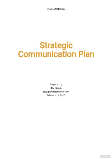 simple strategic communication plan template