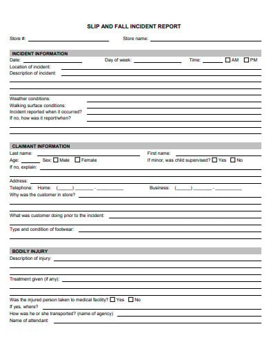 slip and fall incident report form