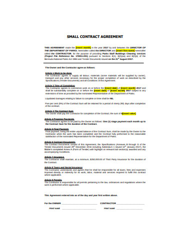 small contract agreement template