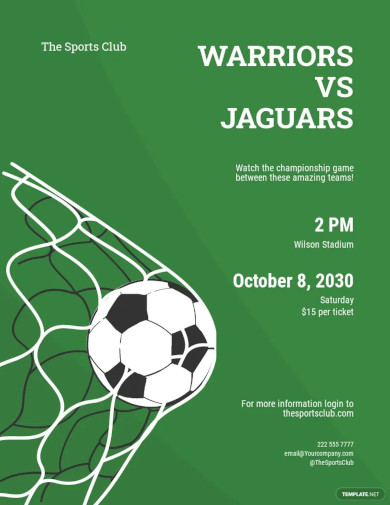 soccer match flyer template