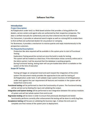 software test plan template in pdf