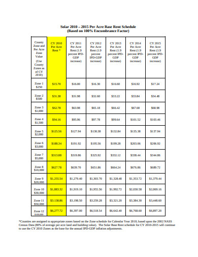 9+ Rent Schedule Templates in Google Docs | Google Sheets | XLS | Word ...