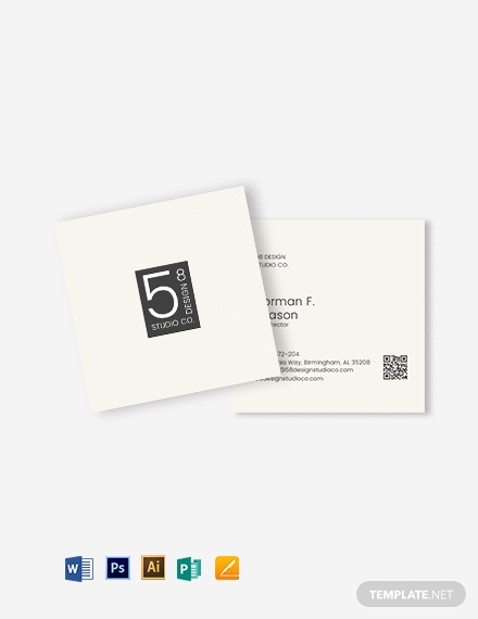 square minimal business card
