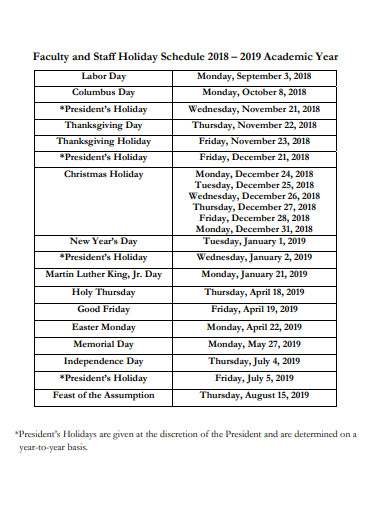 13 Holiday Schedule Templates In Google Docs Word Pages PDF XLS 13 Holiday Schedule Templates In Google Docs Word Pages PDF XLS