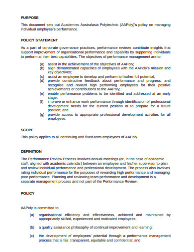 11-performance-policy-templates-in-pdf-doc