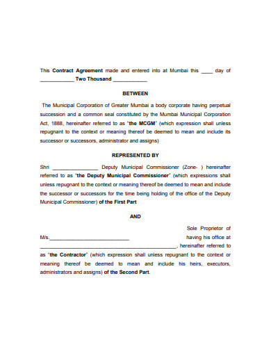 standard contract agreement template