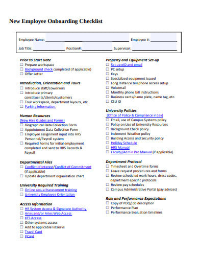 23+ New Employee Checklist Templates in Google Docs | Word | Pages ...