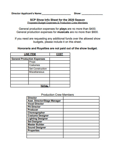 11+ Production Sheet Templates - Google Docs, Google Sheets, Excel ...