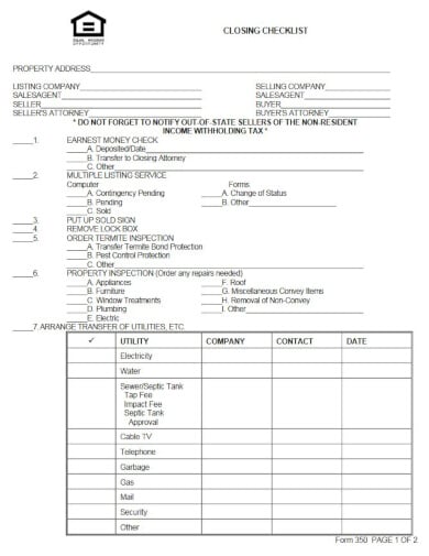 13+ Closing Checklist Templates - PDF, PSD, Google Docs, Word