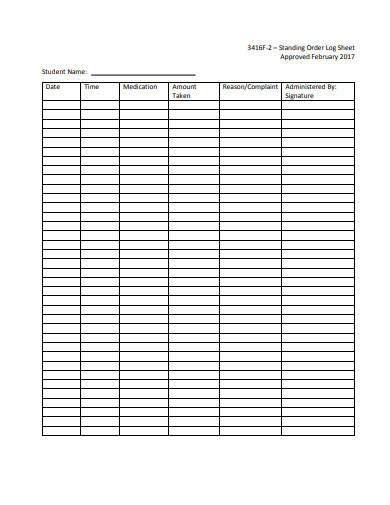 standing-order-log-sheet-example