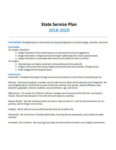 state service plan