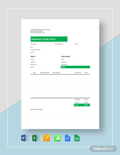 stationery-order-template