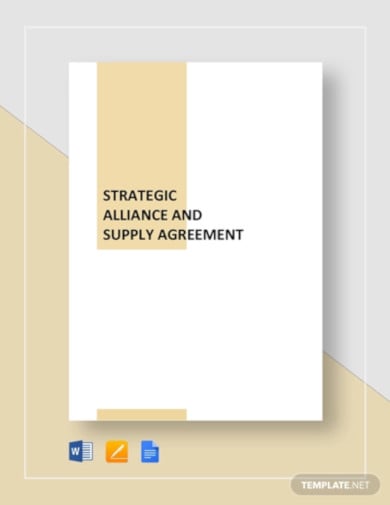 strategic alliance and supply agreement template