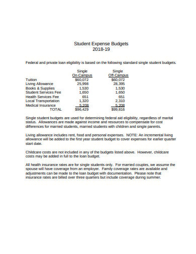student-expense-budget-example