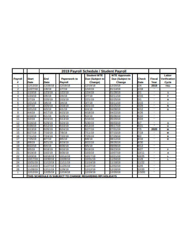 student-payroll-schedule-template