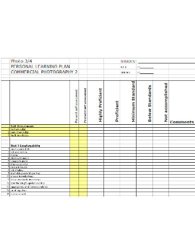student photography plan template