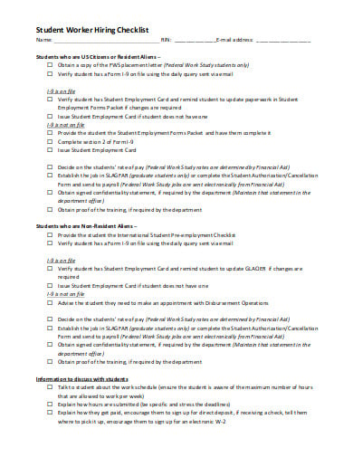 student-worker-hiring-checklist