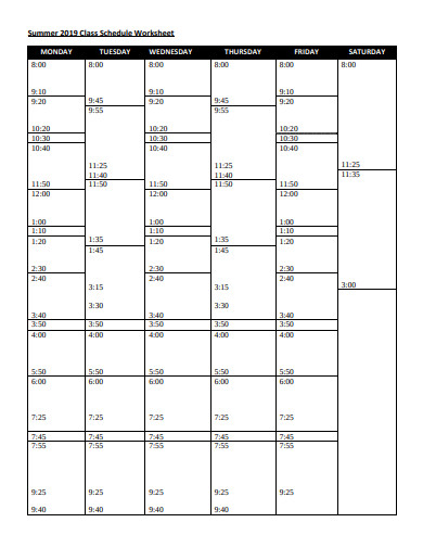 12+ Summer Schedule Templates in Google Docs | Word | Pages | PDF | XLS ...